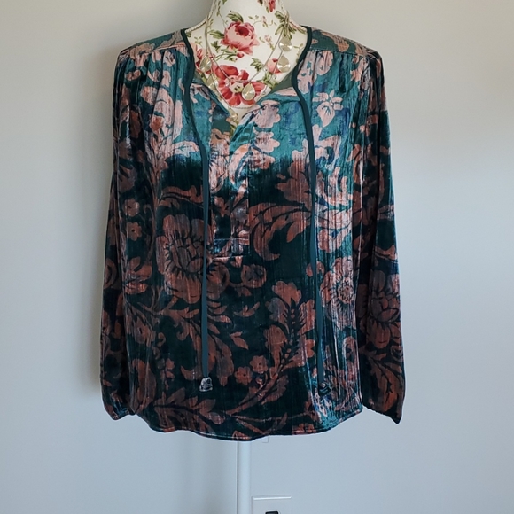 NWT Anthropologie Faustine Velvet Peasant Blouse - Picture 6 of 16
